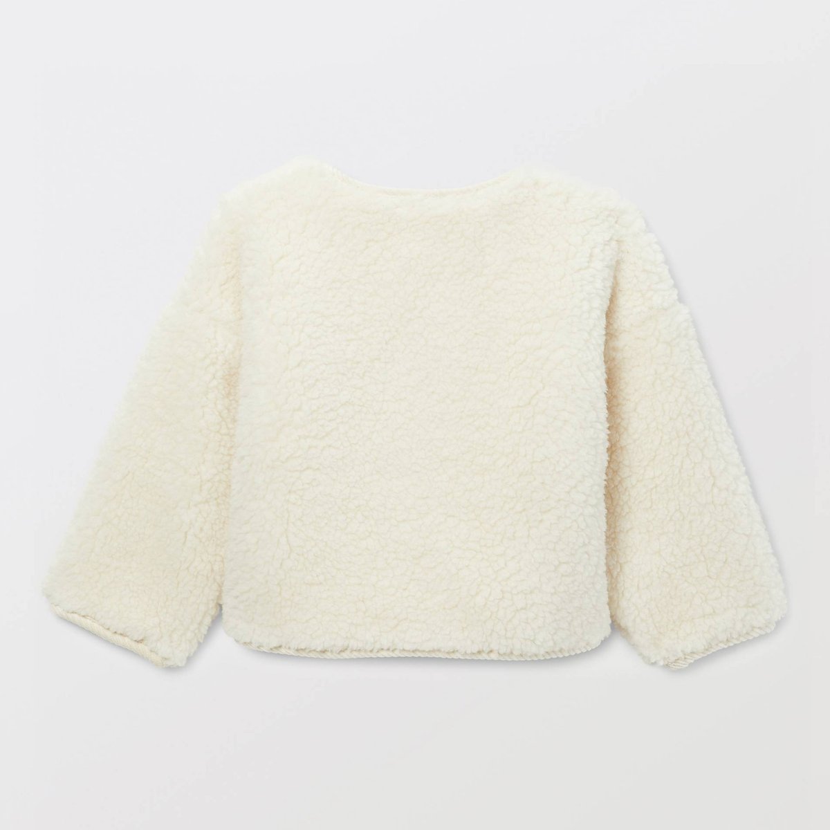 Veste unie en velours sherpa naturel, BOUT'CHOU