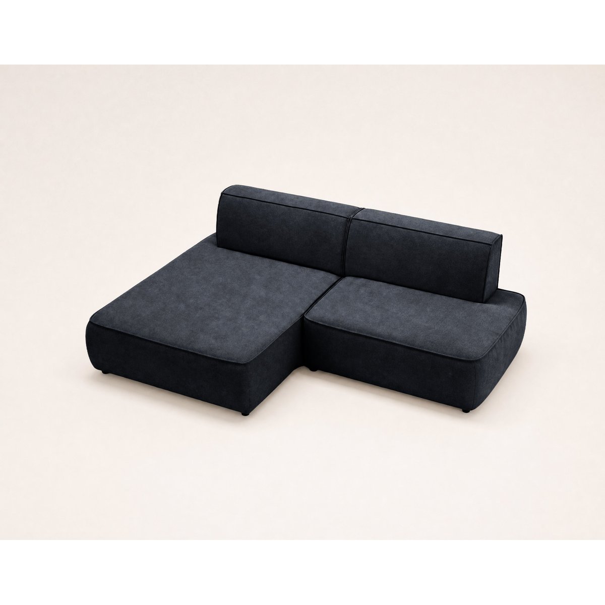 Canapé d'Angle Convertible en Velours 4 places - LISETTE noir, BEST MOBILIER