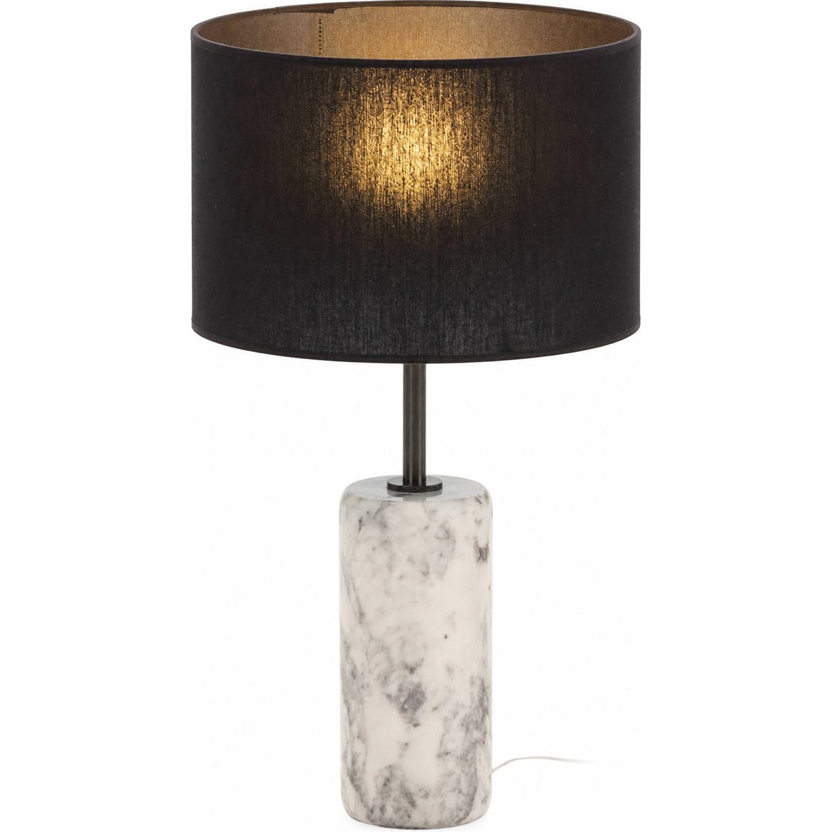 Lampe à poser en marbre et laiton blanc et plombé, RECOLLECTION