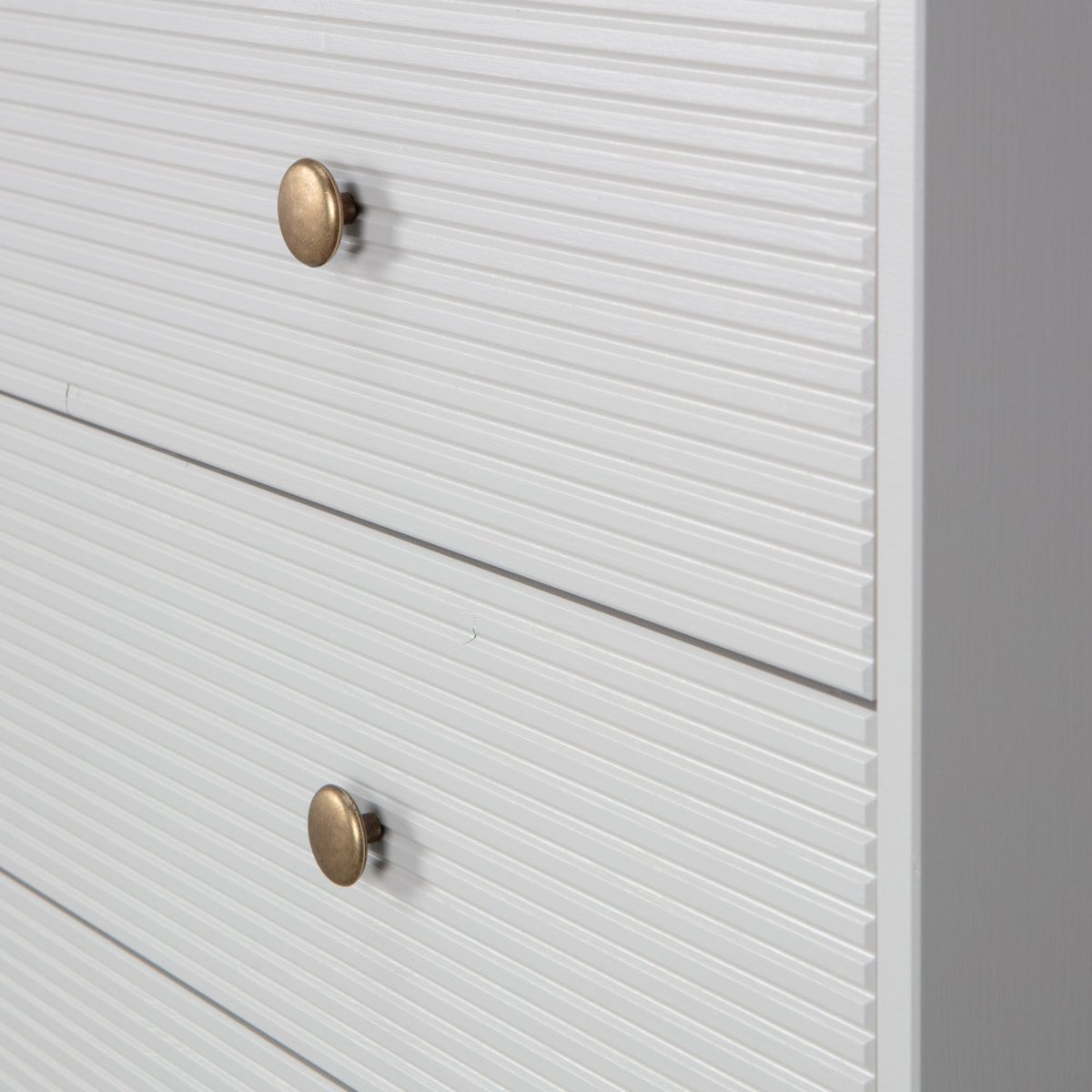 Commode 4 tiroirs en bois L94cm- MADU gris clair, WOOOD