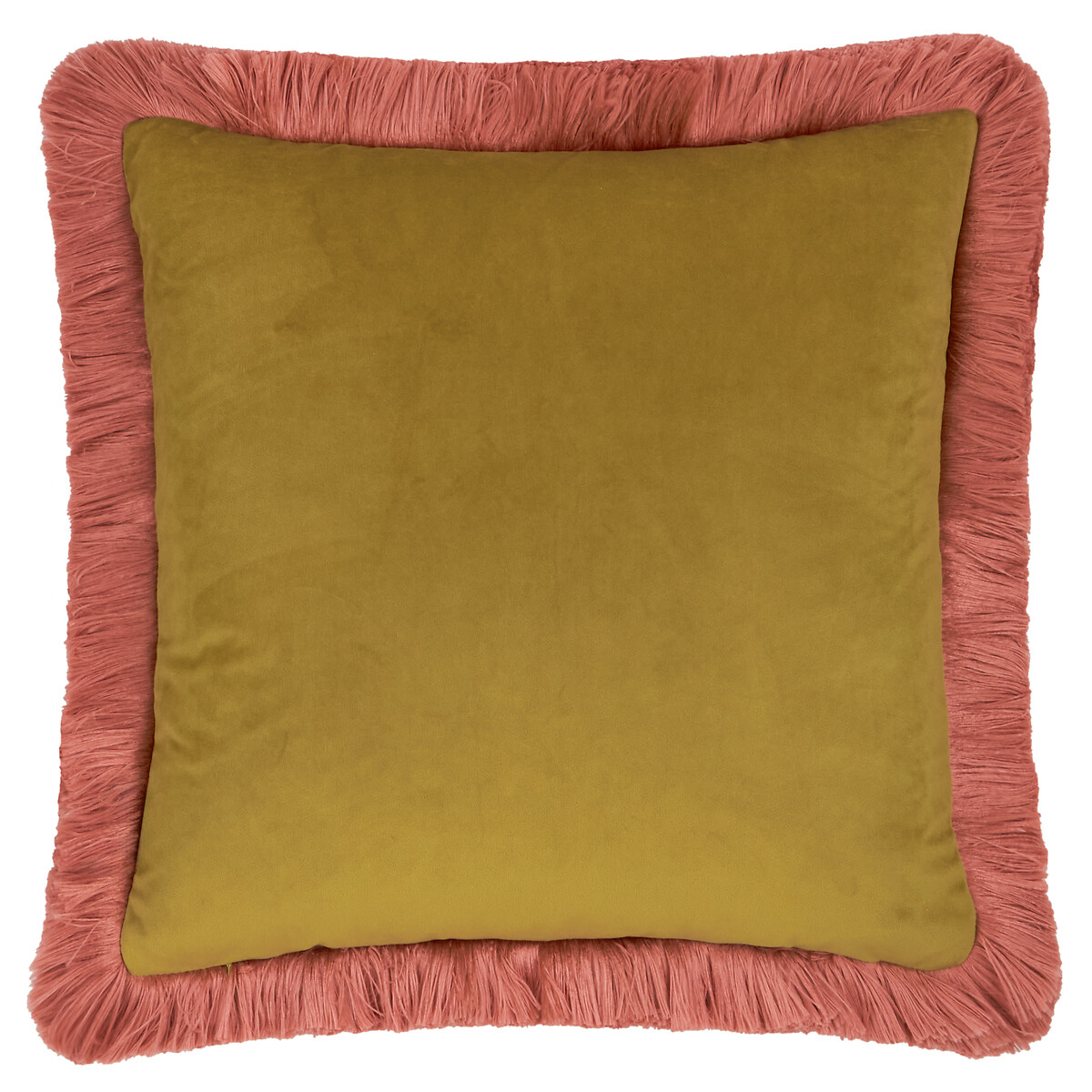 Wylder Autumn Garden Fringed Velvet Cushion blue + white + grey, FURN.