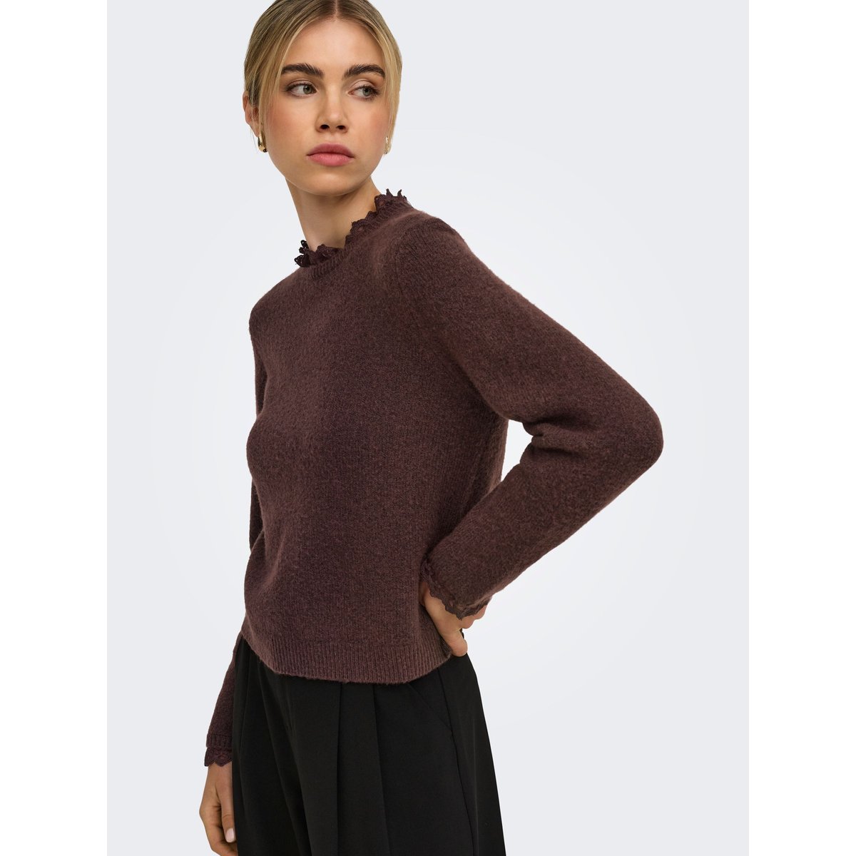 Pull En Maille marron - deep mahogany 1, ONLY