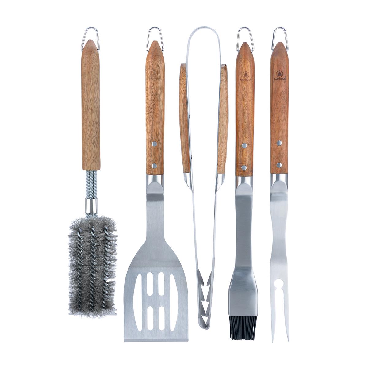 Set de 5 ustensiles de barbecue - "Sève" couleur unique, LAGUIOLE CUISSON