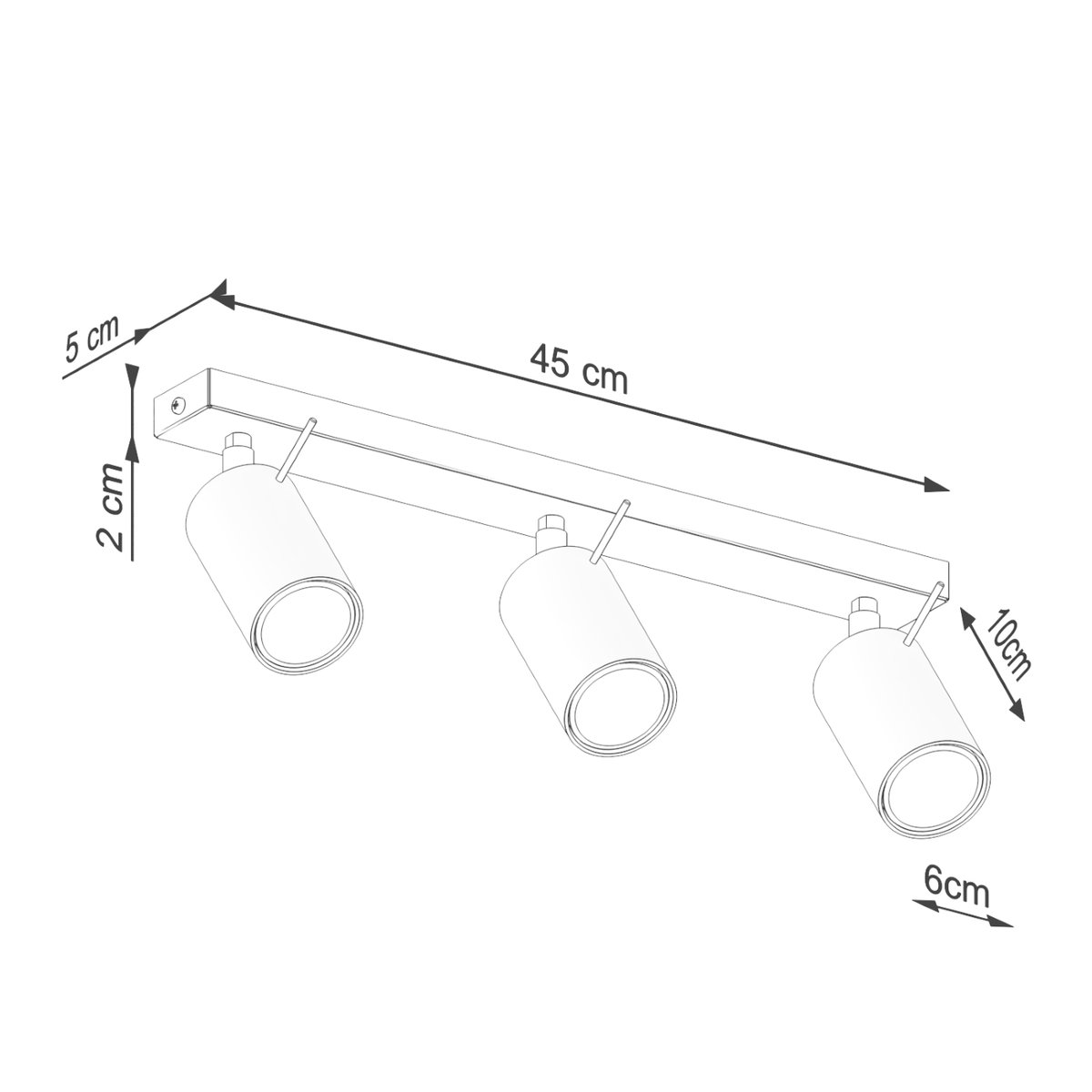 Plafonnier Acier Beige GU10 3 Ring Line beige, EDEN