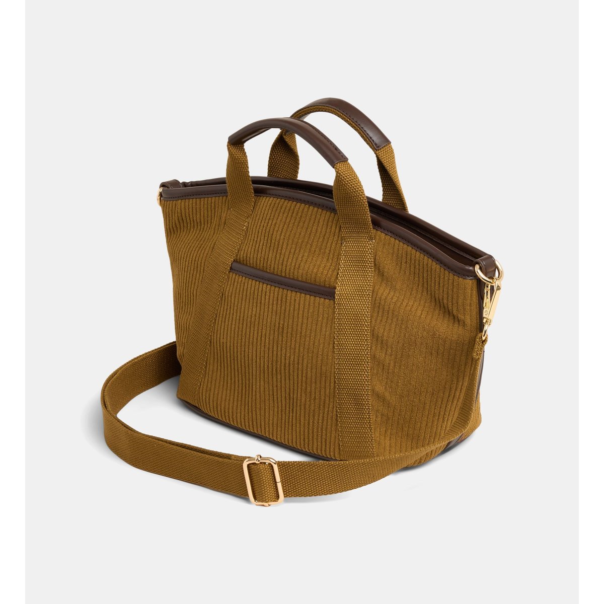 Sac cabas maggy velours kaki clair, GALERIES LAFAYETTE