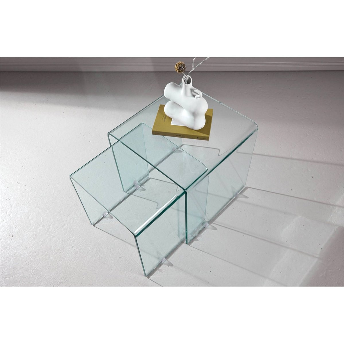 Set de tables basses AVARATIVE transparent verre, RECOLLECTION