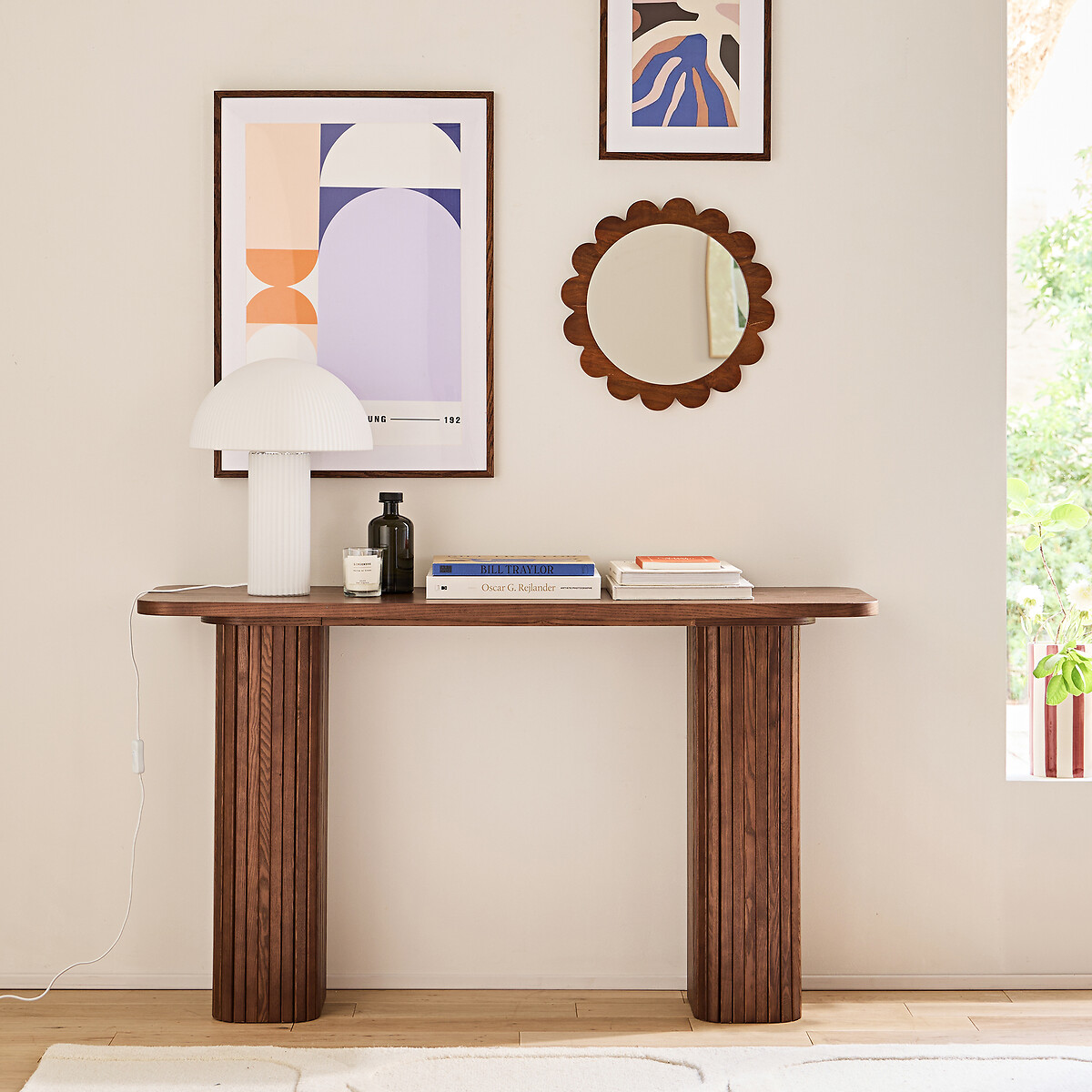 Miroir, en manguier, diamètre 39,5 cm, FLEORA bois foncé, LA REDOUTE INTERIEURS