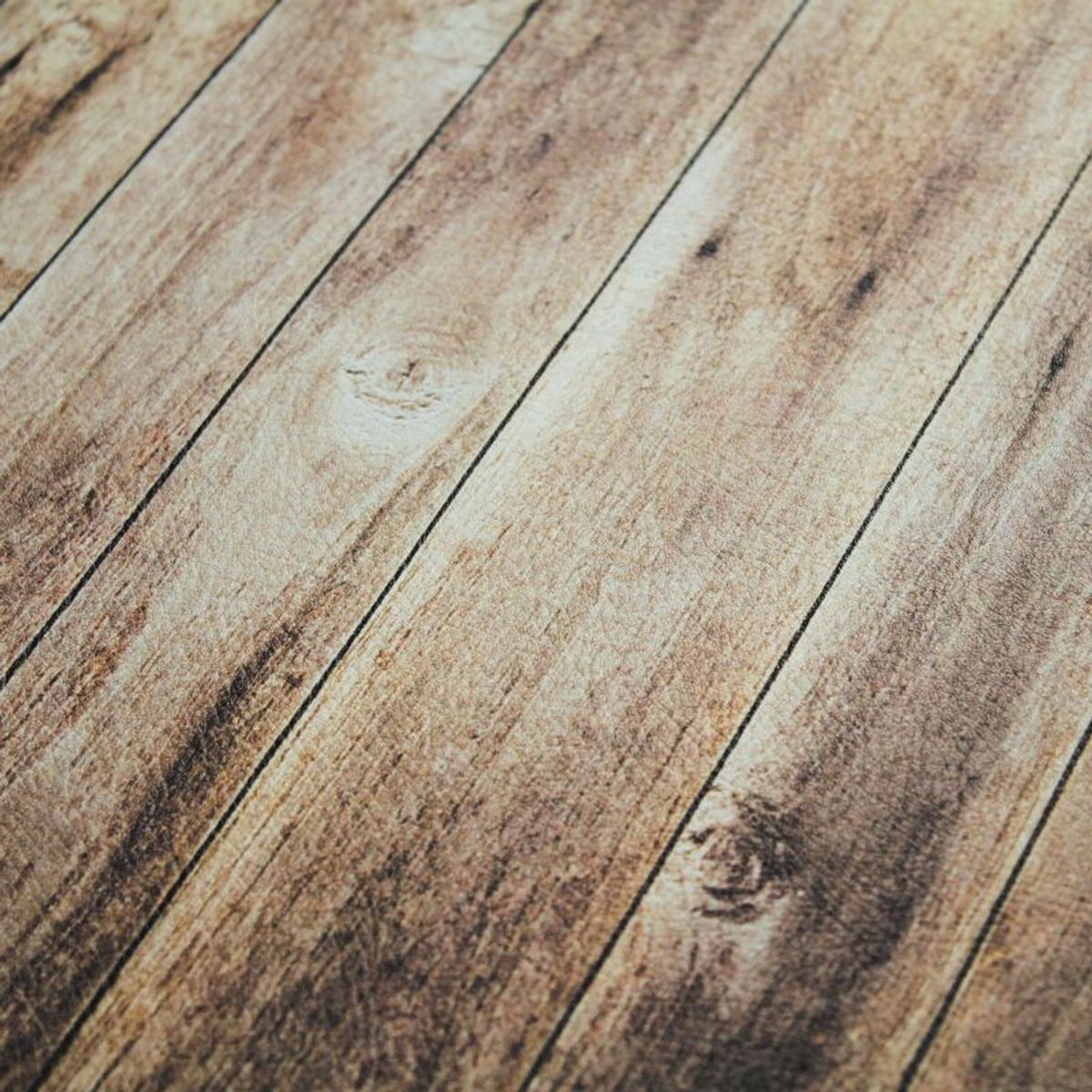Tapis de cuisine imprimé bois  WOODY VINYLE - vinyle antidérapant marron, THE DECO FACTORY
