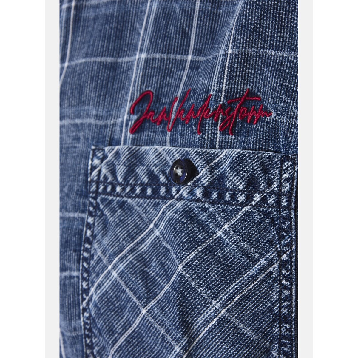 Chemise à manches courtes KJELTAN bleu à carreaux, JAN VANDERSTORM