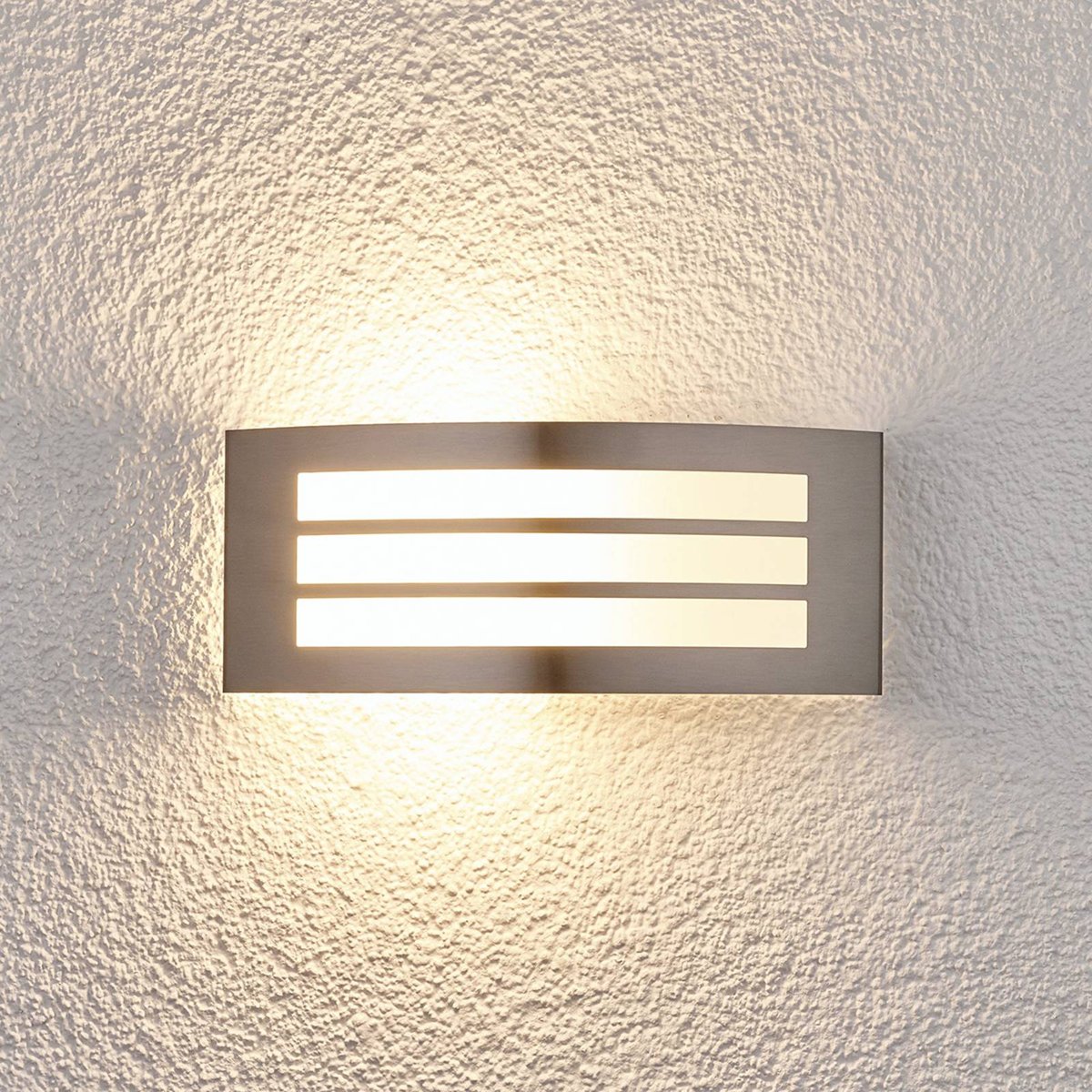 Applique extérieure en inox moderne, Raja inox, satiné, LINDBY