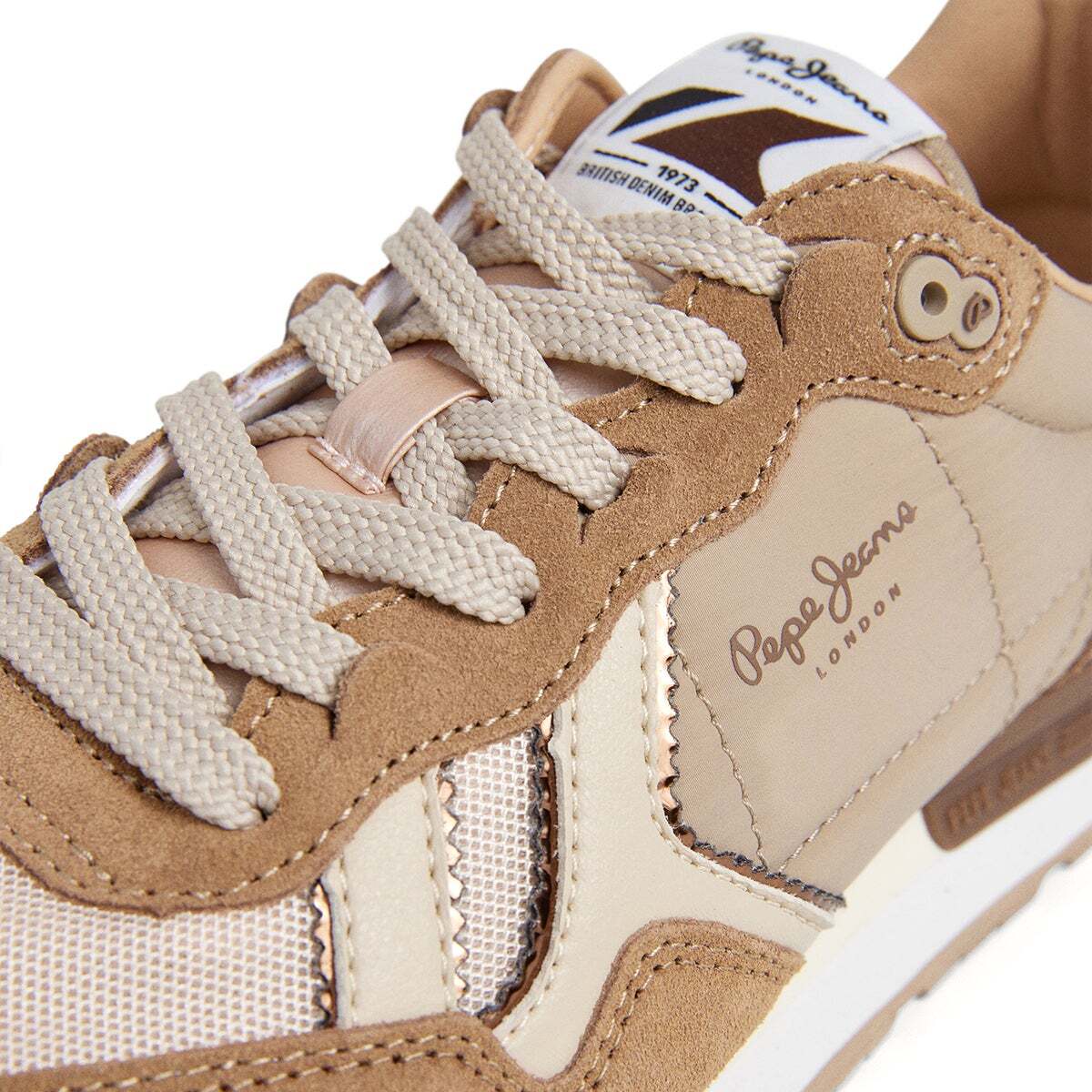 Baskets De Course D'inspiration Rétro- Brit beige sable, PEPE JEANS