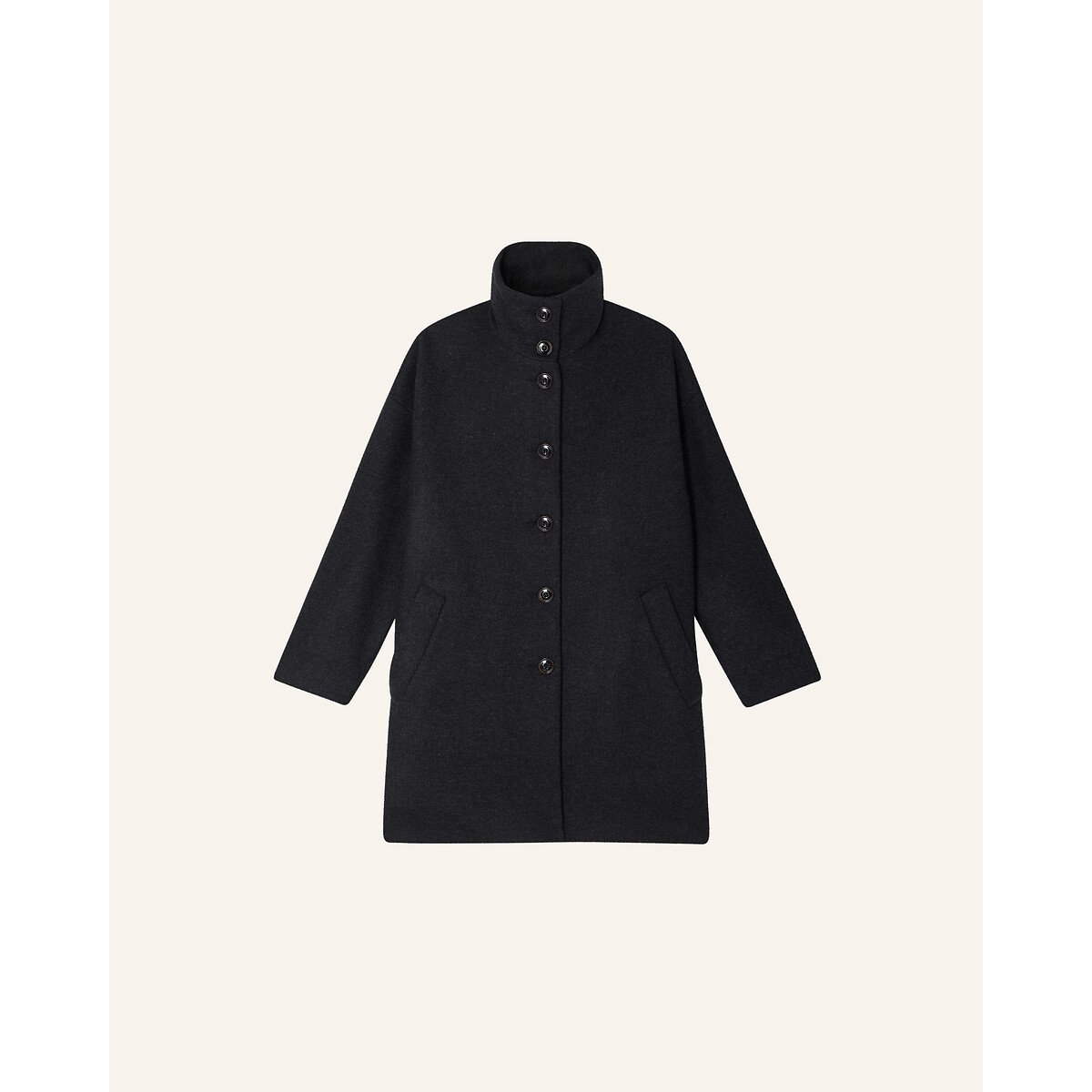 Manteau mi-long en laine mélangée, PARADISE gris foncé, SESSUN