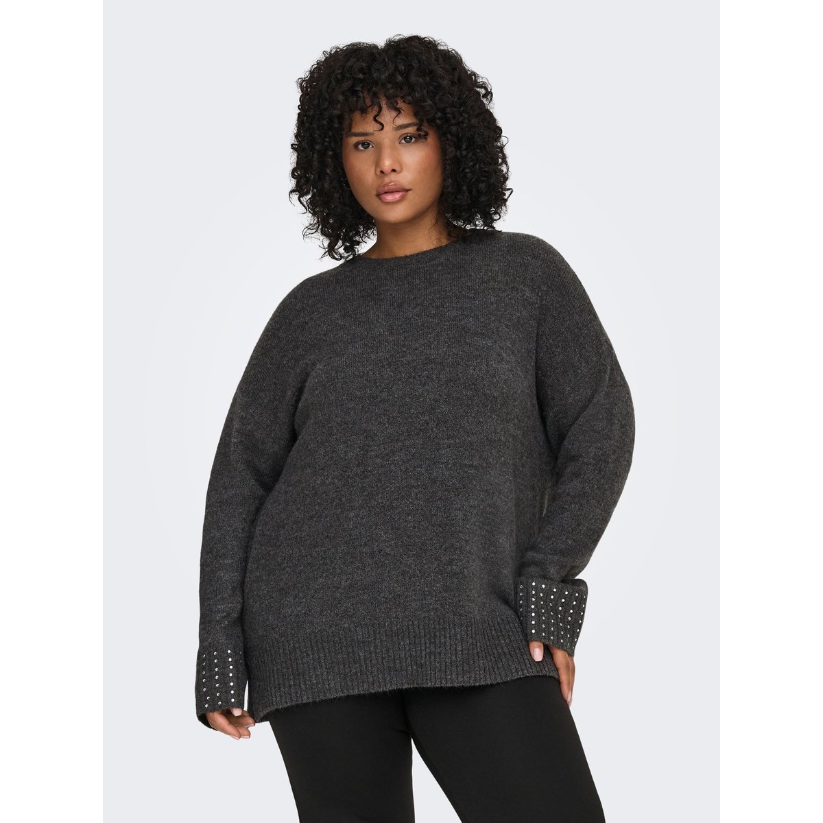 Pull En Maille dark grey melange, ONLY CARMAKOMA