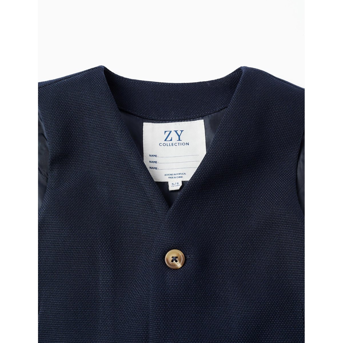 Gilet sans manches en piqué avec poches décoratives bleu, ZIPPY