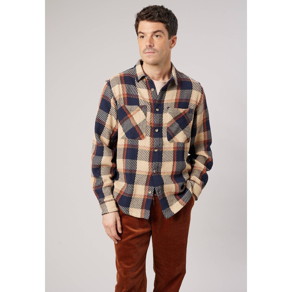 Chemise loose homme en 100% coton WALKER dune, DEELUXE