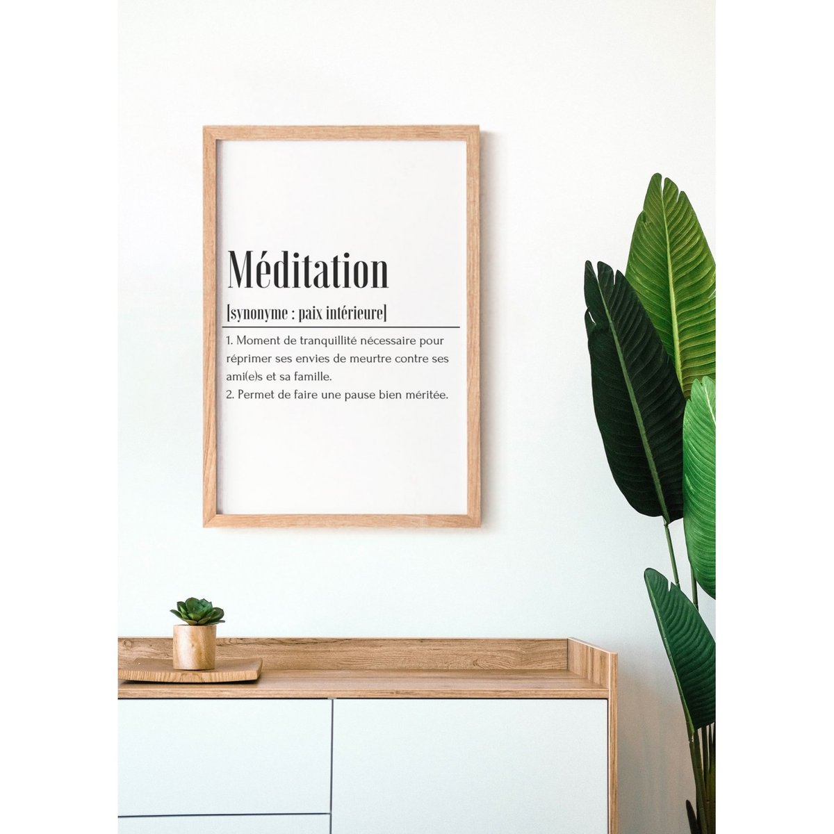 Affiche Définition Méditation blanc, L'AFFICHERIE