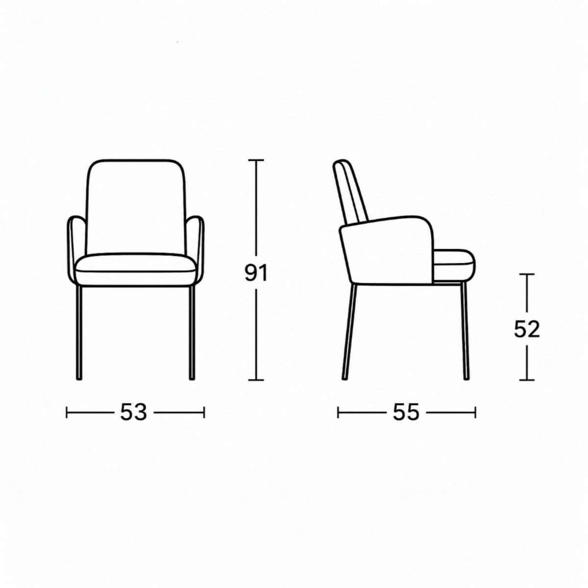 Fauteuil de table en tissu (lot de 2) AUREN marron, PIER IMPORT