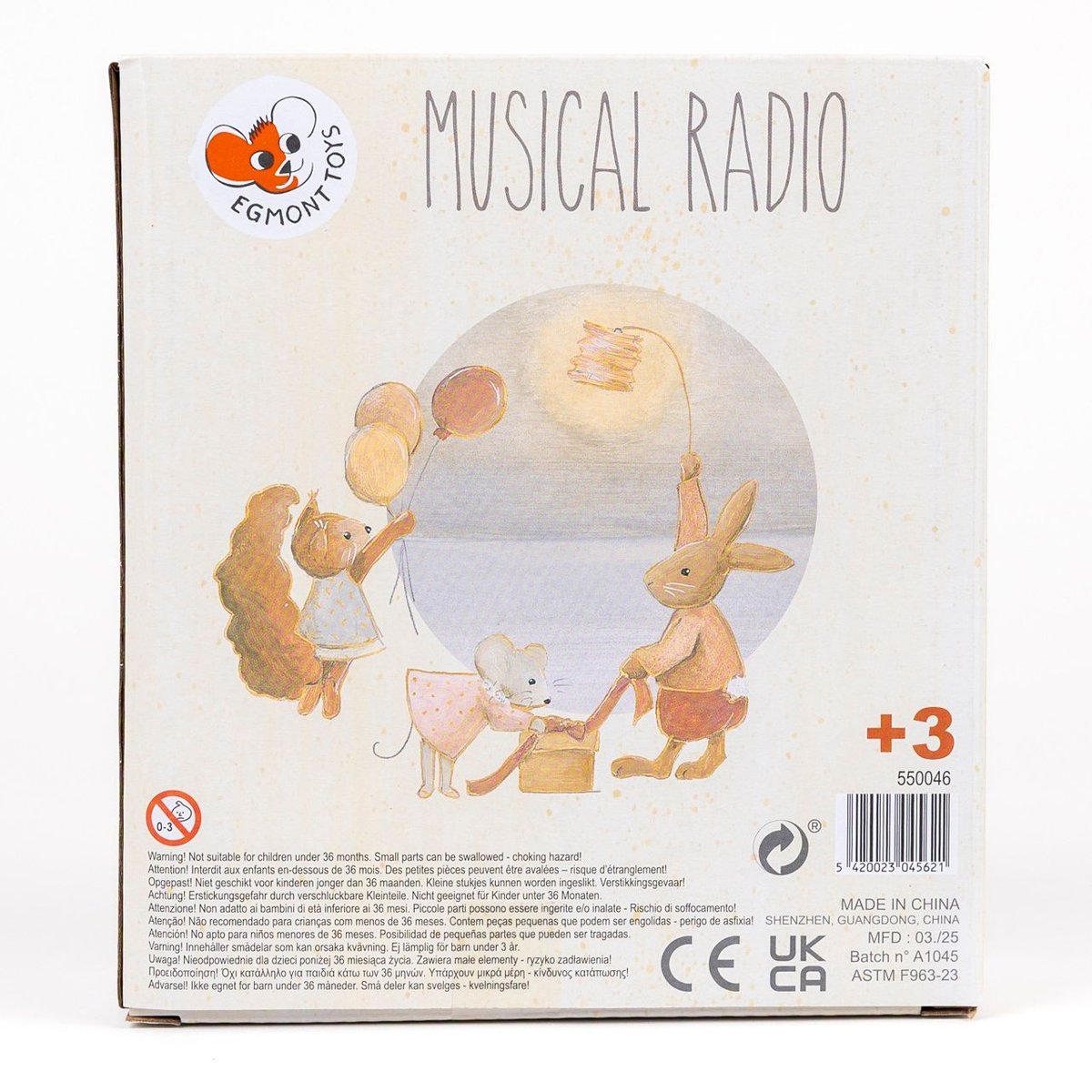 Boîte à musique gris, orange, beige, EGMONT TOYS