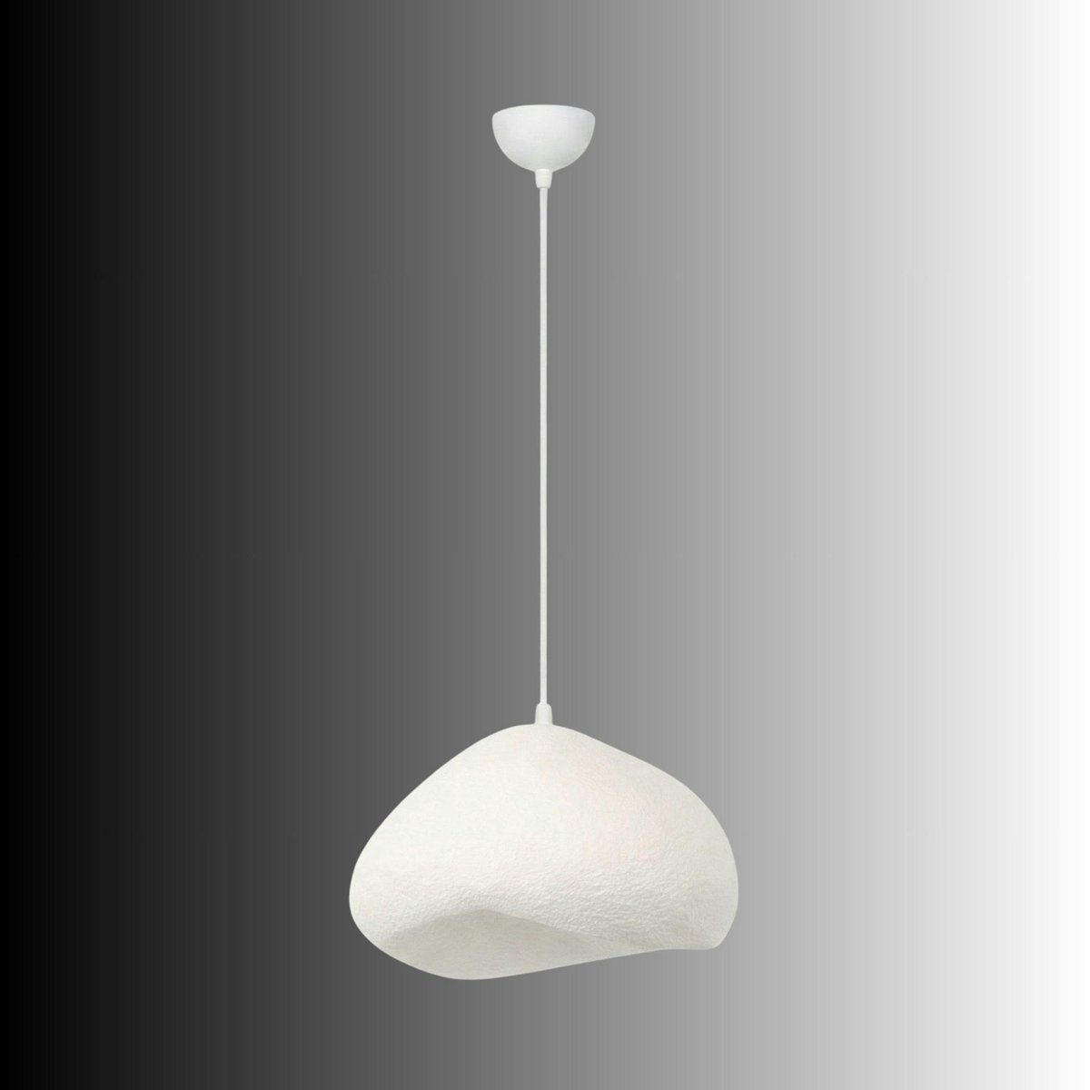 Grande suspension blanche design organique 50 cm NOXIS blanc, PIER IMPORT