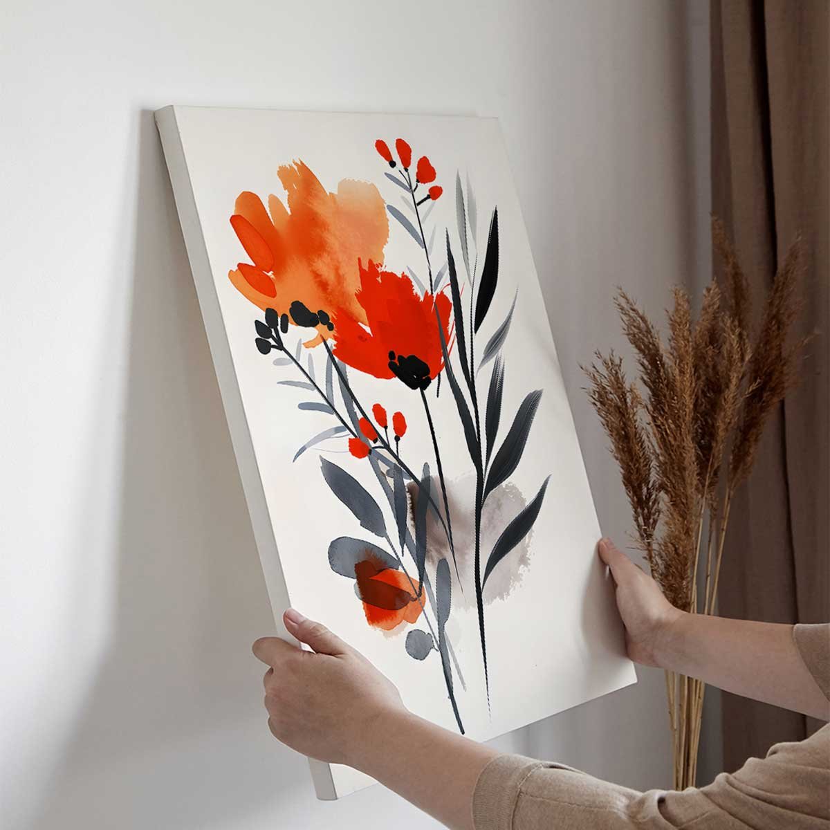 Tableau fleurs aquarelle éclatantes toile imprimée, HEXOA