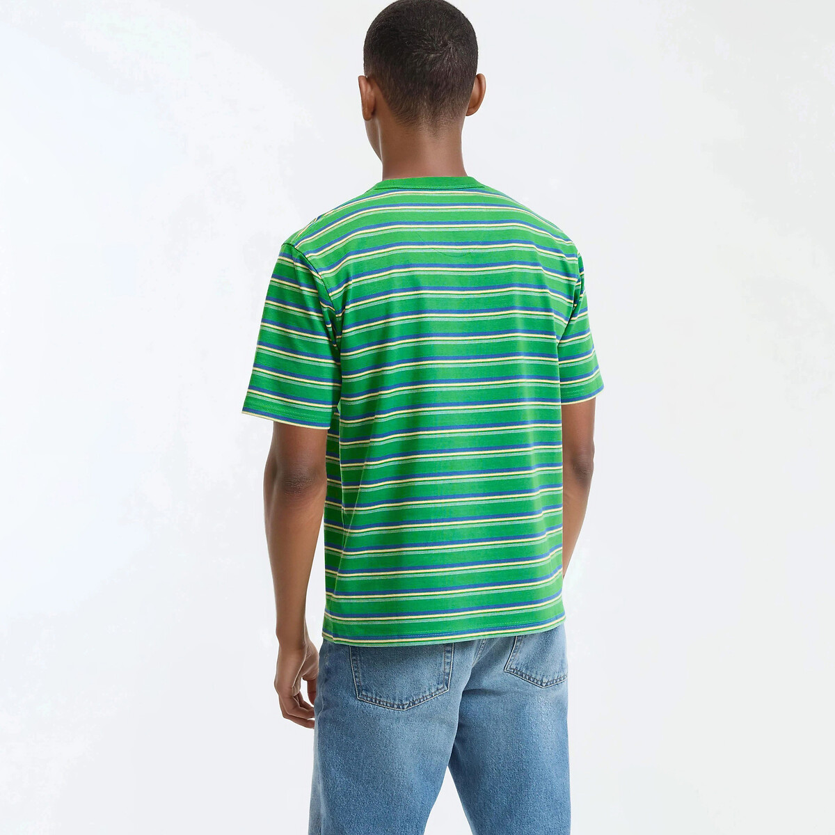 T-shirt fit boxy à rayures rayé vert, LA REDOUTE COLLECTIONS