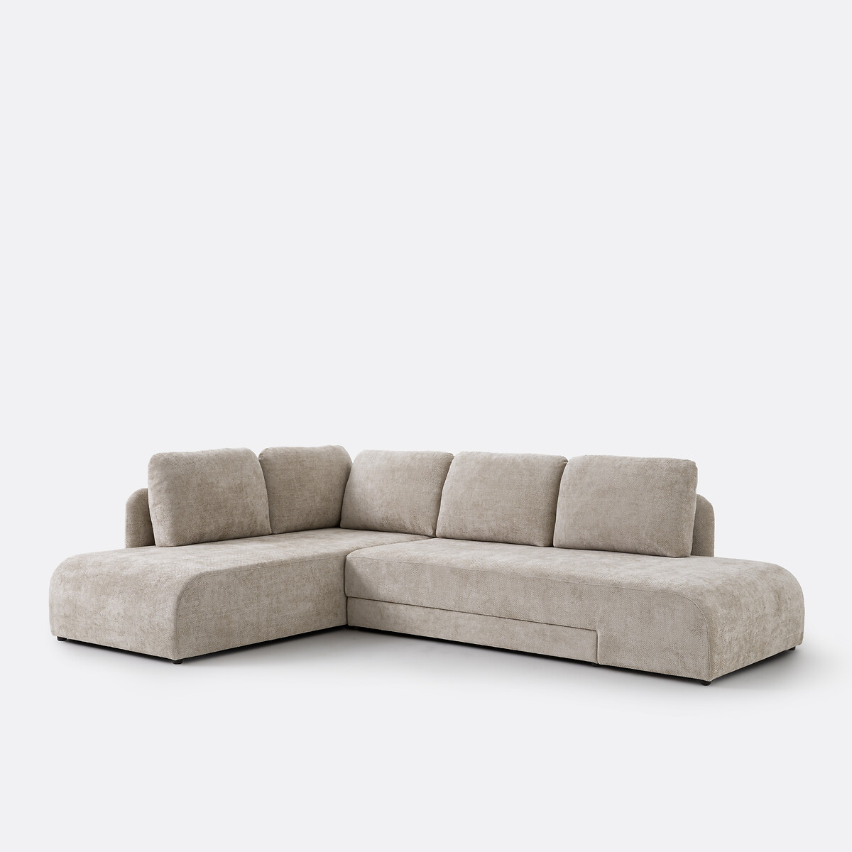 Canapé d'angle convertible chenille croisée, Gina taupe, LA REDOUTE INTERIEURS