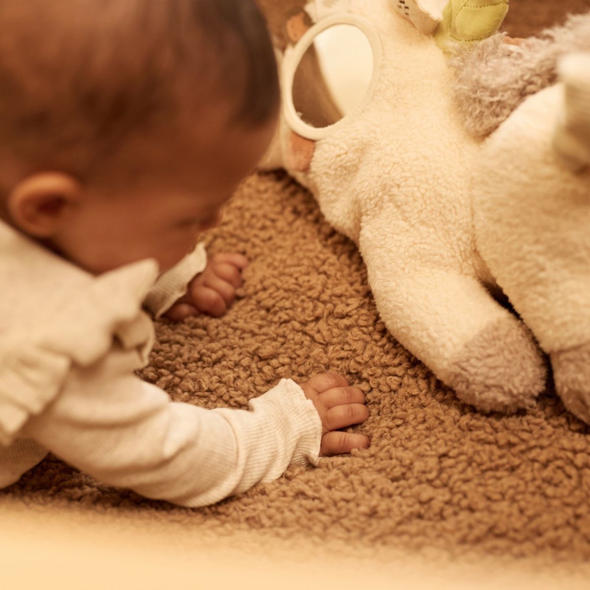 Peluche d'activités ecru, beige, vert, JOLLEIN