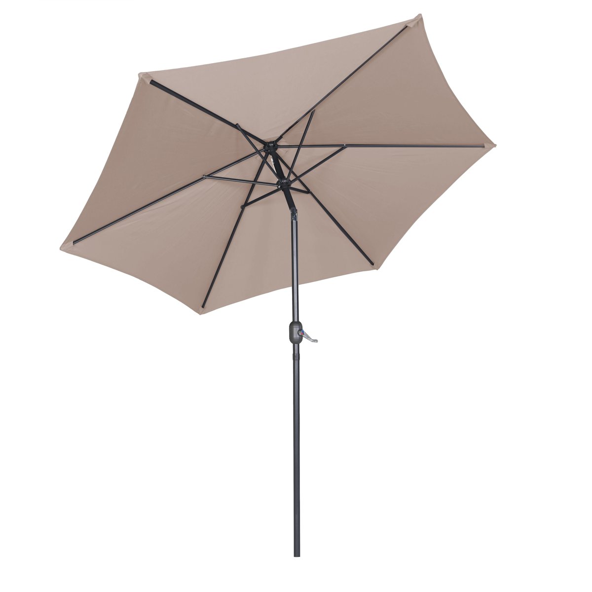 Parasol droit à manivelle inclinable 3m, MATERA taupe, OVIALA