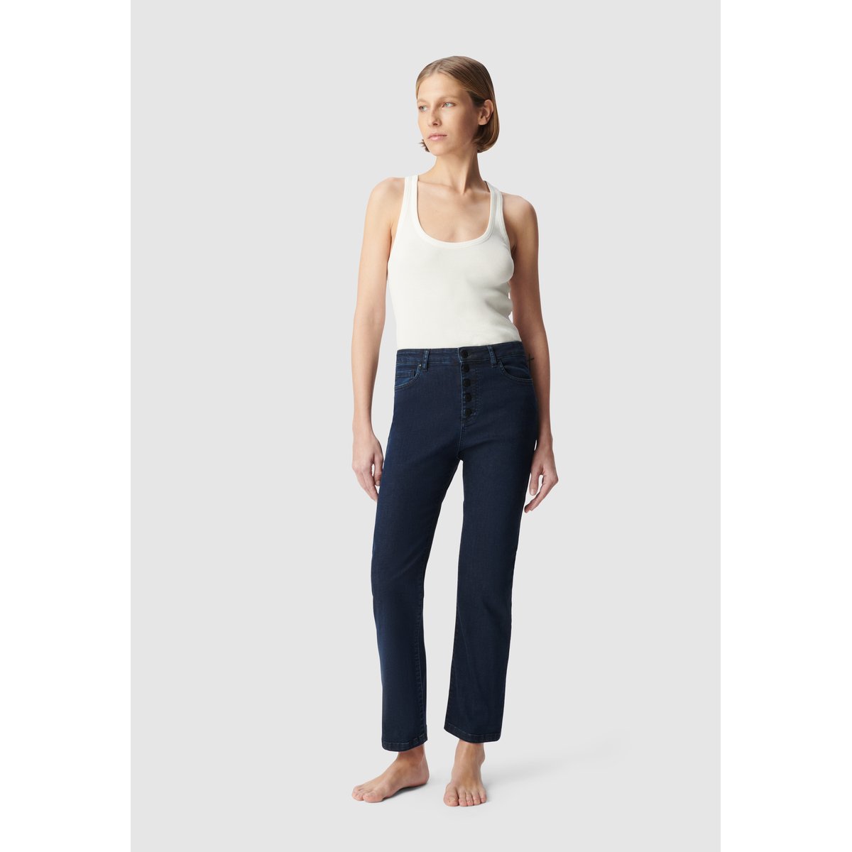 Jean droit court POWER STRETCH JANIS bleu nuit, IKKS