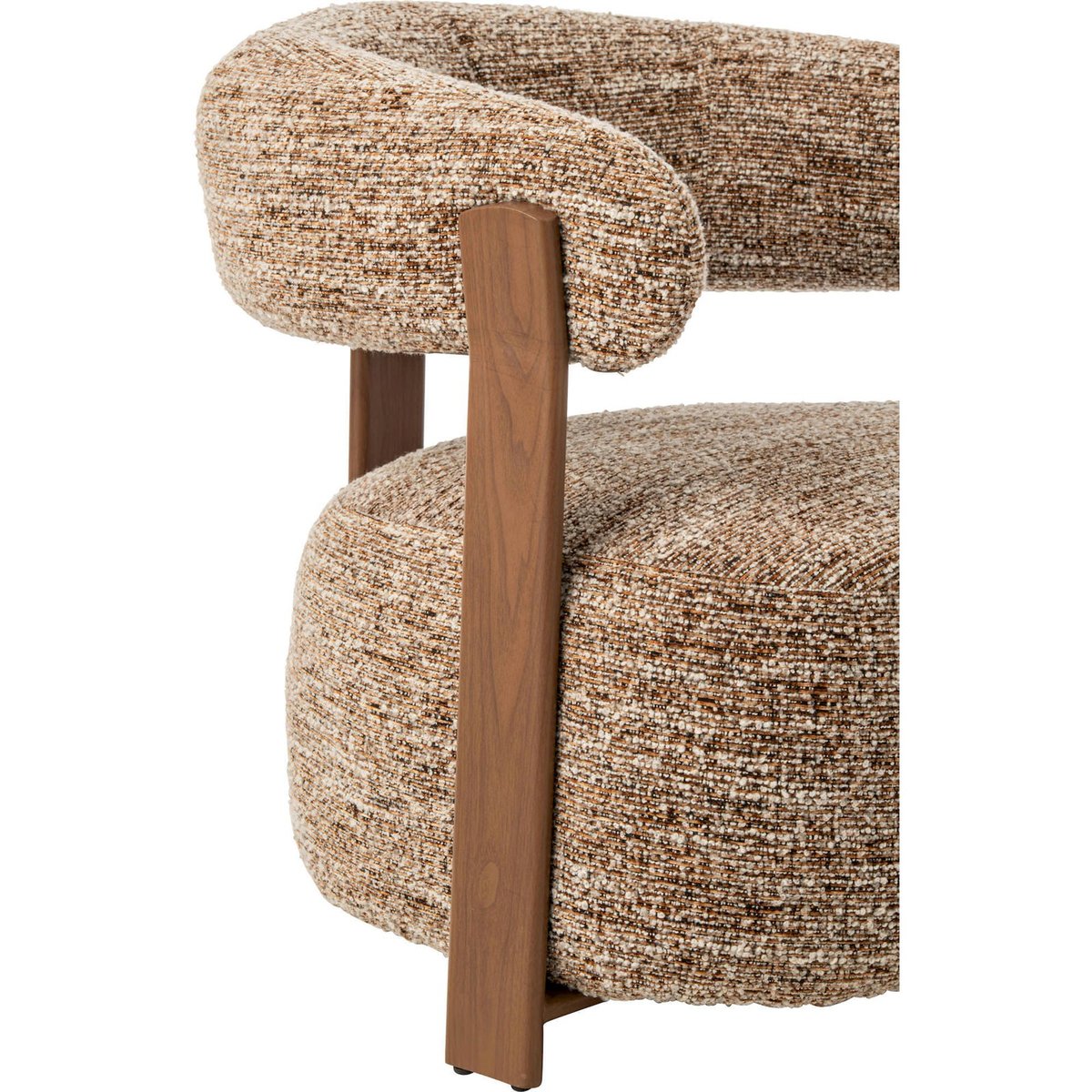 Fauteuil enveloppant en tissu marron, RECOLLECTION