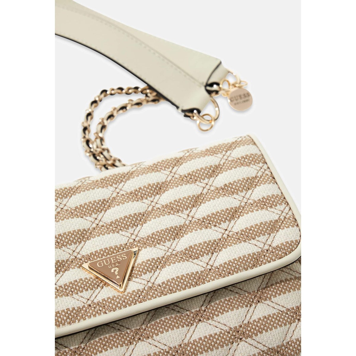 Sac Bandoulière Giully beige multi, GUESS