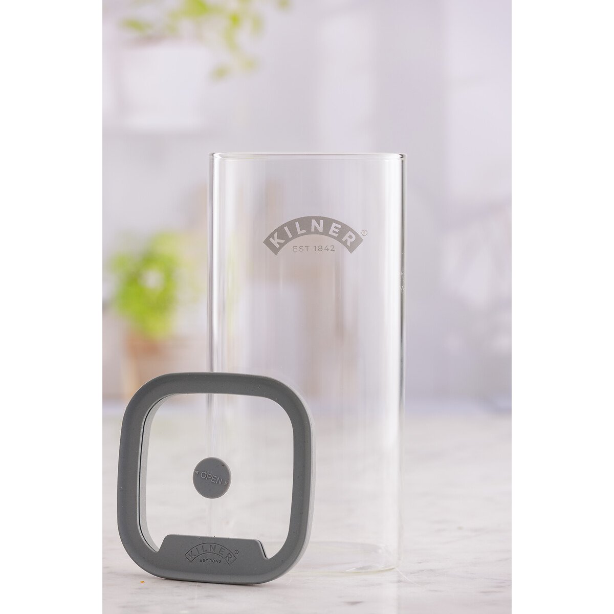 Set of 3 Fresh Storage 1.5L Square Jars transparent, KILNER