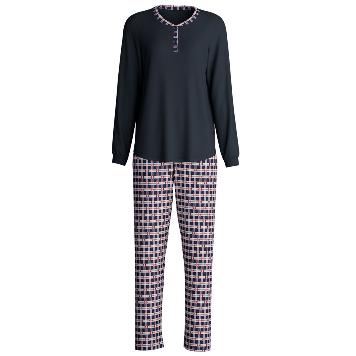 Pyjama manches longues Coton FAMILY & FRIENDS saphir foncé, CALIDA