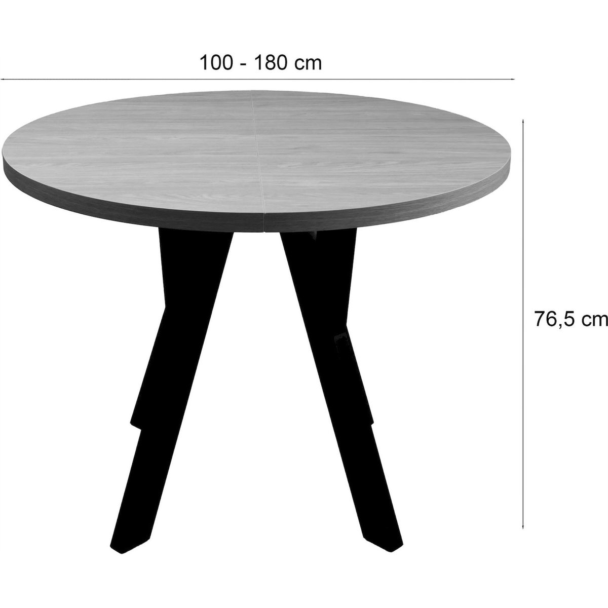 Table à manger extensible ronde OSENNESS cachemire, RECOLLECTION