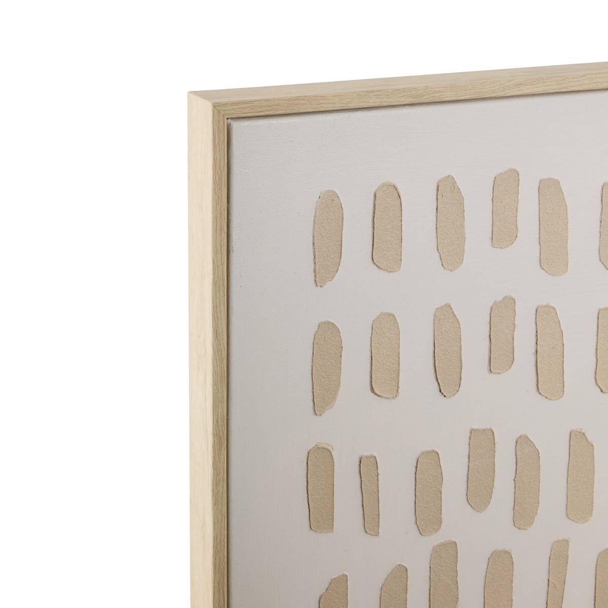 Toile 3D en lin motifs relief géométrique LYDIA blanc, ATMOSPHERA