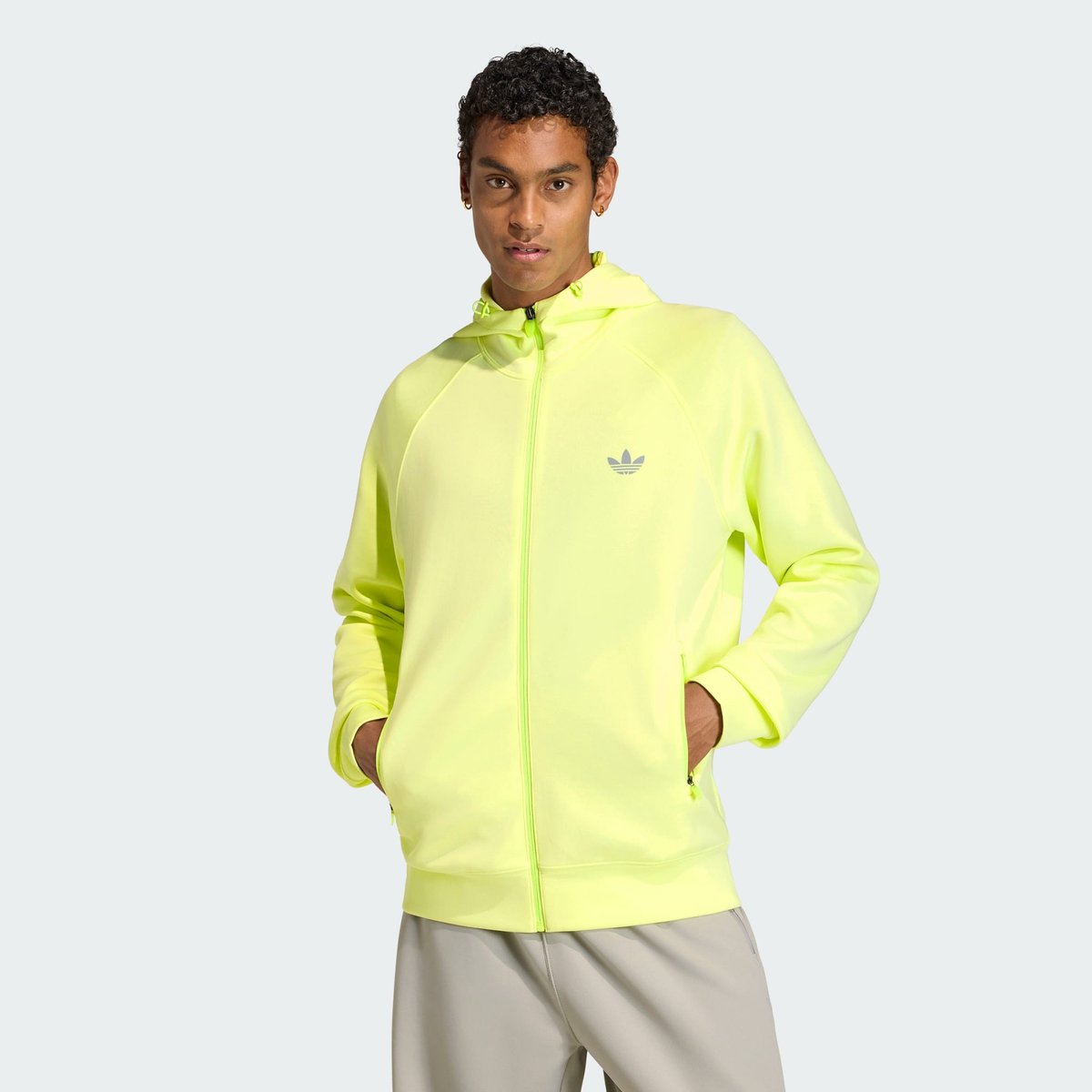 Veste À Capuche Entièrement Zippée Spacer Trèfle Essentials Veste À Capuche Entièrement Zippée Spacer Trèfle Essentials frozen lemon, adidas Originals