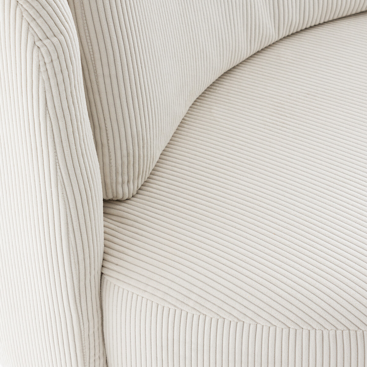 Fauteuil rotatif velours côtelé, Baltimore ecru, LA REDOUTE INTERIEURS