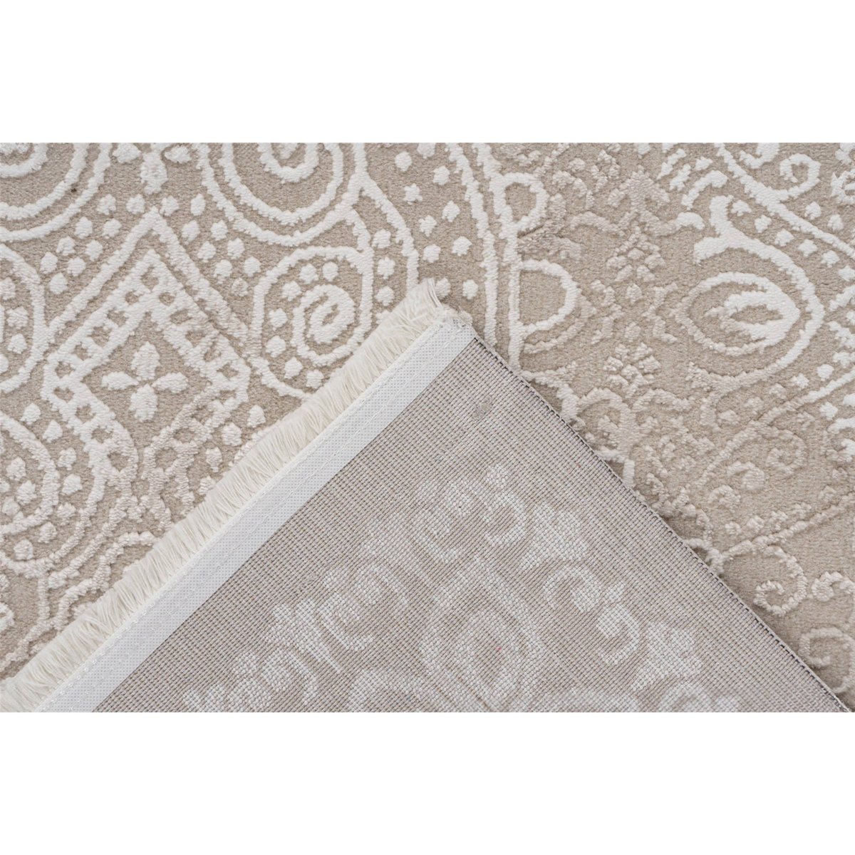 Tapis d'intérieur rectangulaire beige sable ivoire ton sur ton, ARTE ESPINA
