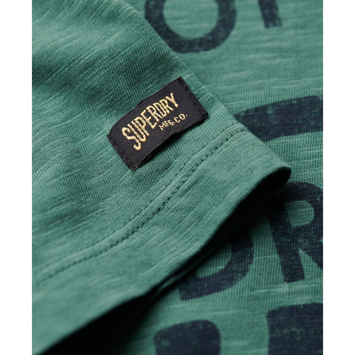T-shirt Copper Label Script vert drius flammé, SUPERDRY