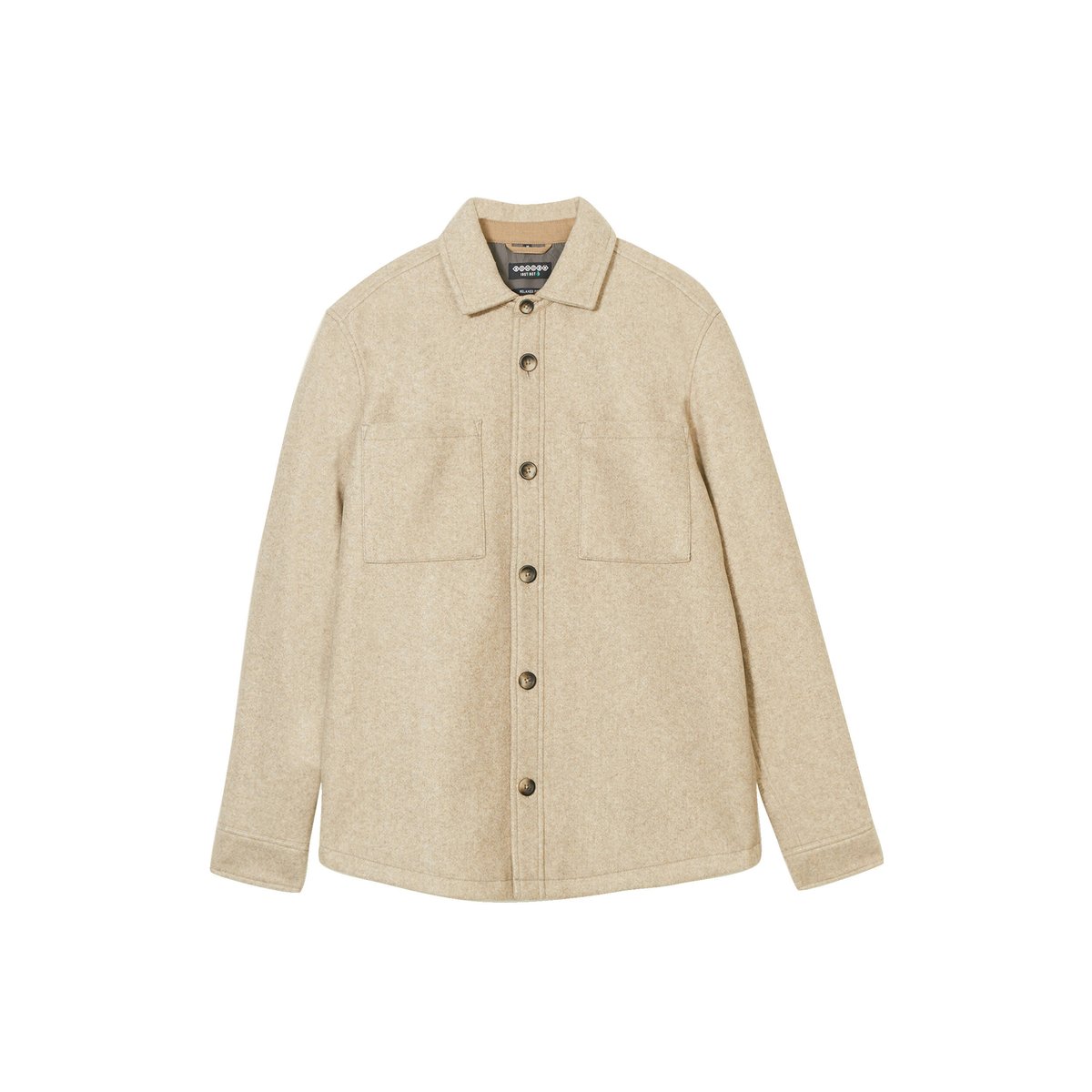 Surchemise boutonnée beige, BONOBO