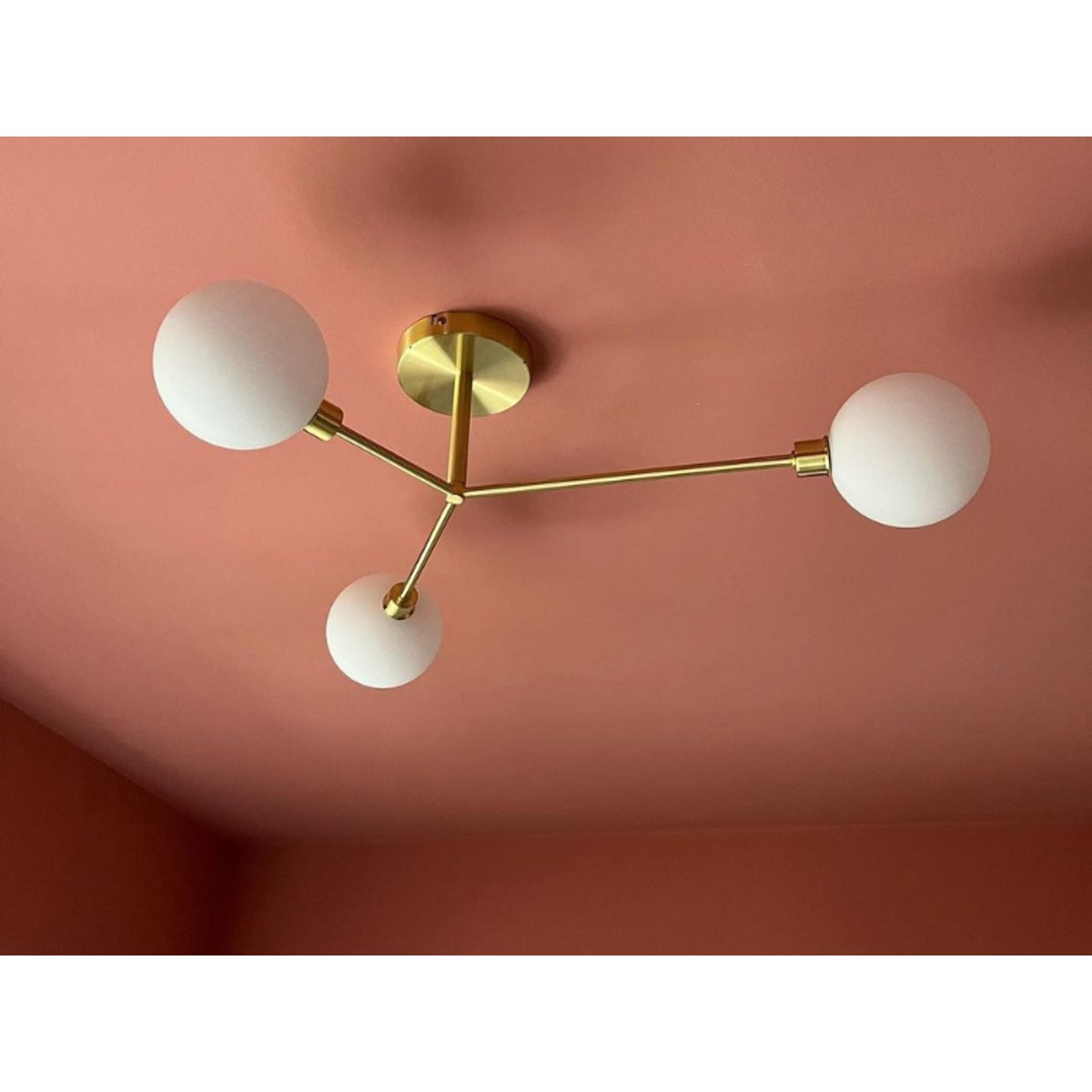 Plafonnier de 3 lampes laiton, HOUSEOF