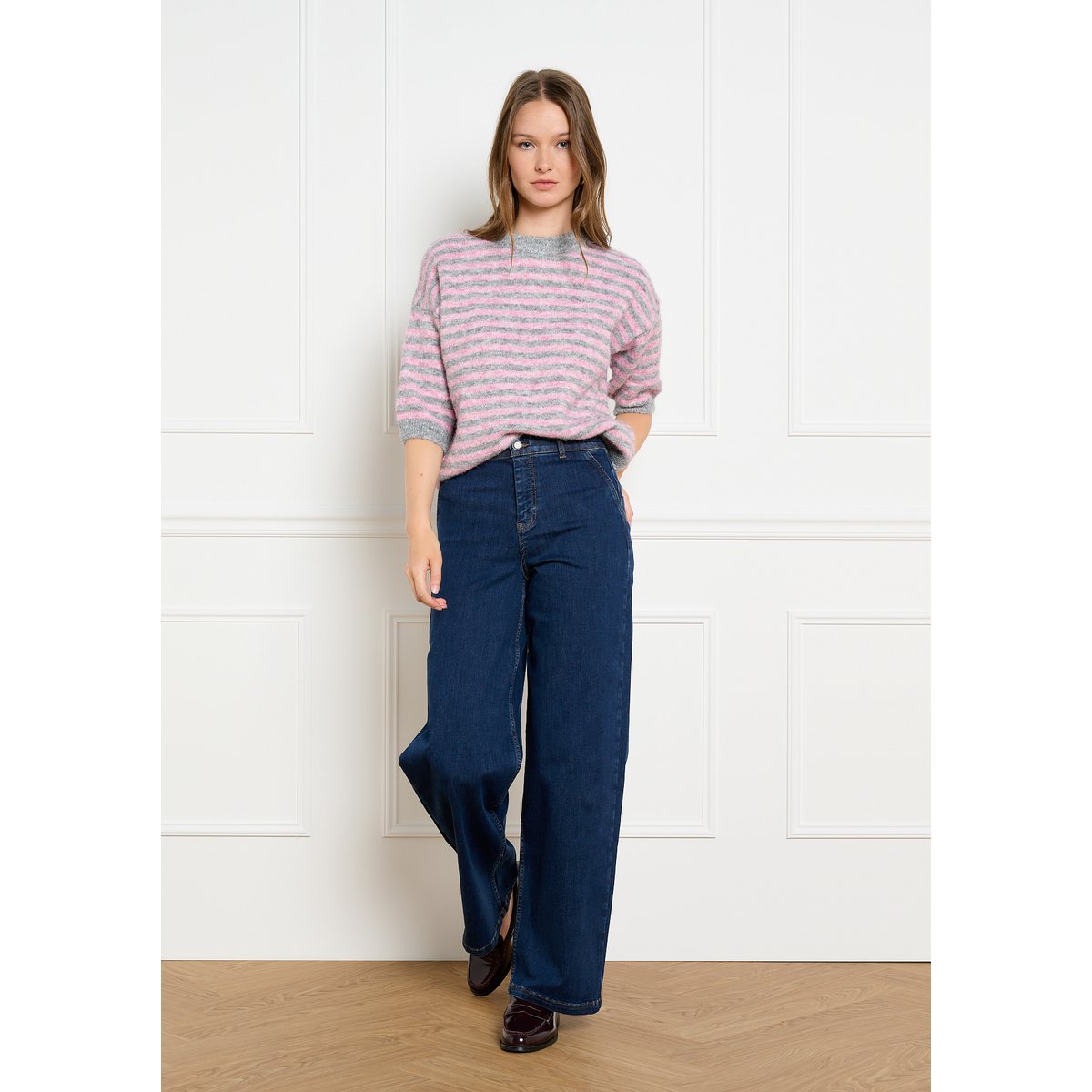 Jean wide taille haute dark blue, LOLALIZA