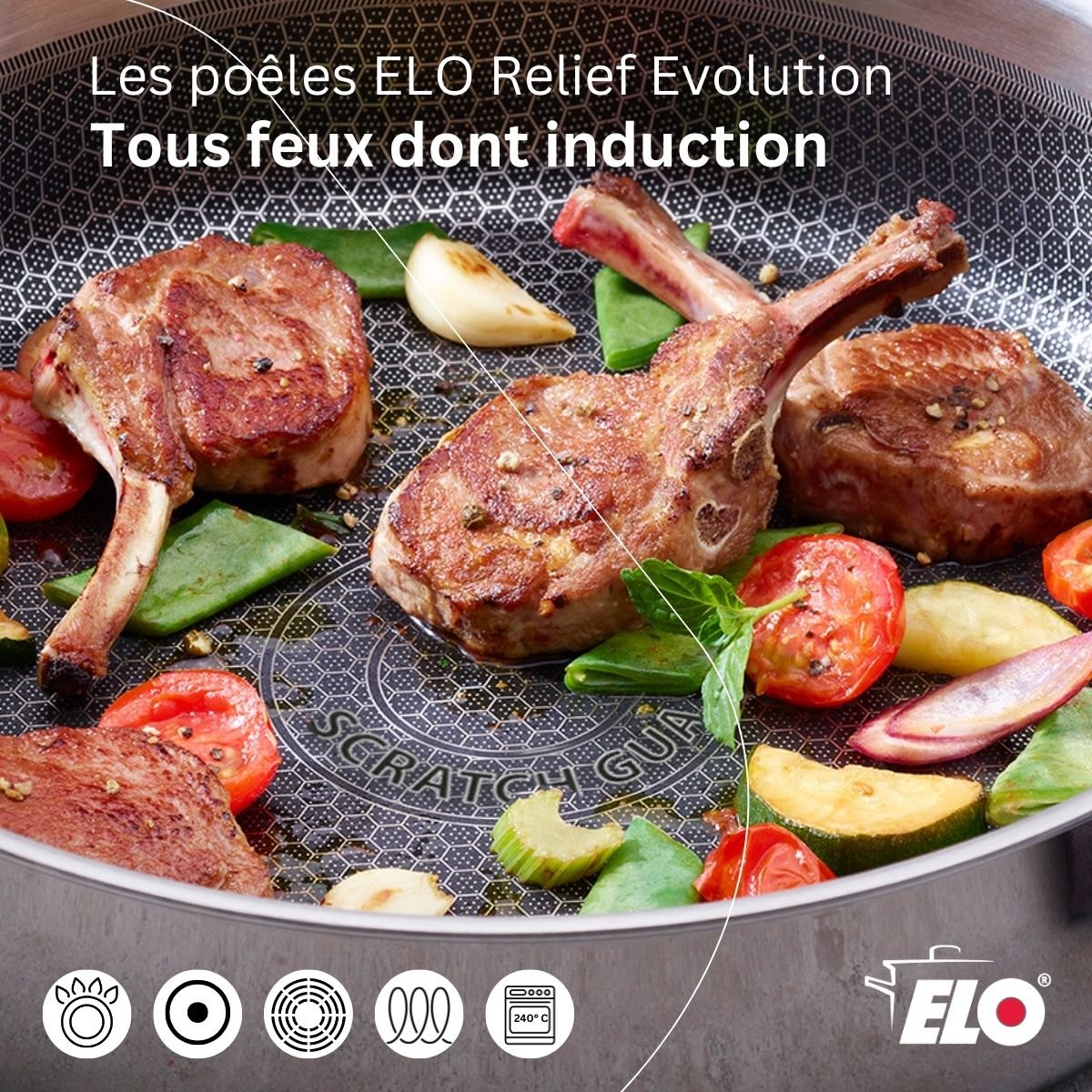 Sauteuse 28 cm en inox 18/10 RELIEF EVOLUTION inox, ELO