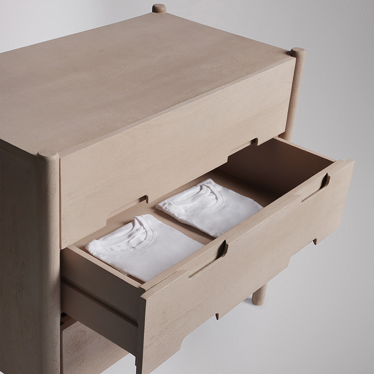 Biscoe Mango Wood 3 Drawer Chest Of Drawers grey, SWOON