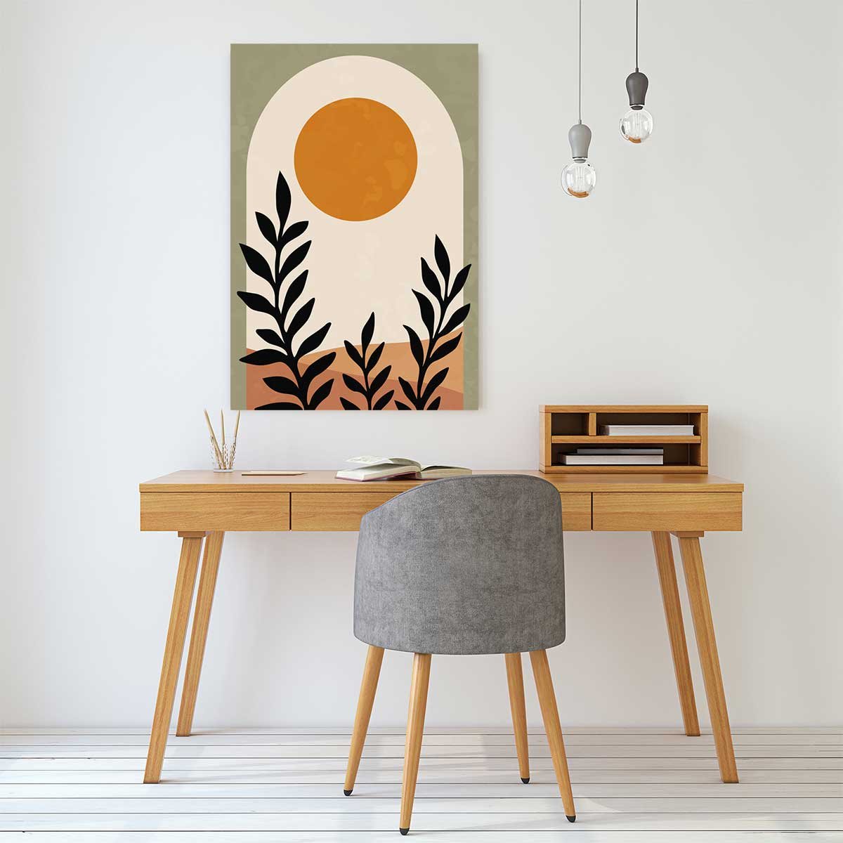 Tableau contemporain fleurs luna toile imprimée, HEXOA