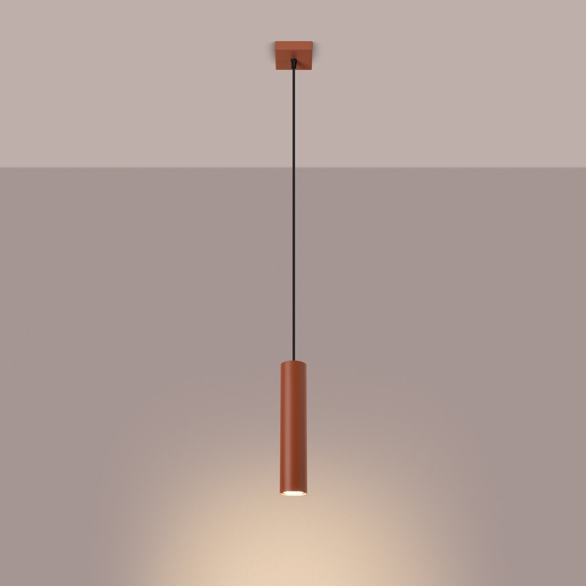 Suspension Acier Ocre Rouge GU10 1 Lagos rouge, EDEN