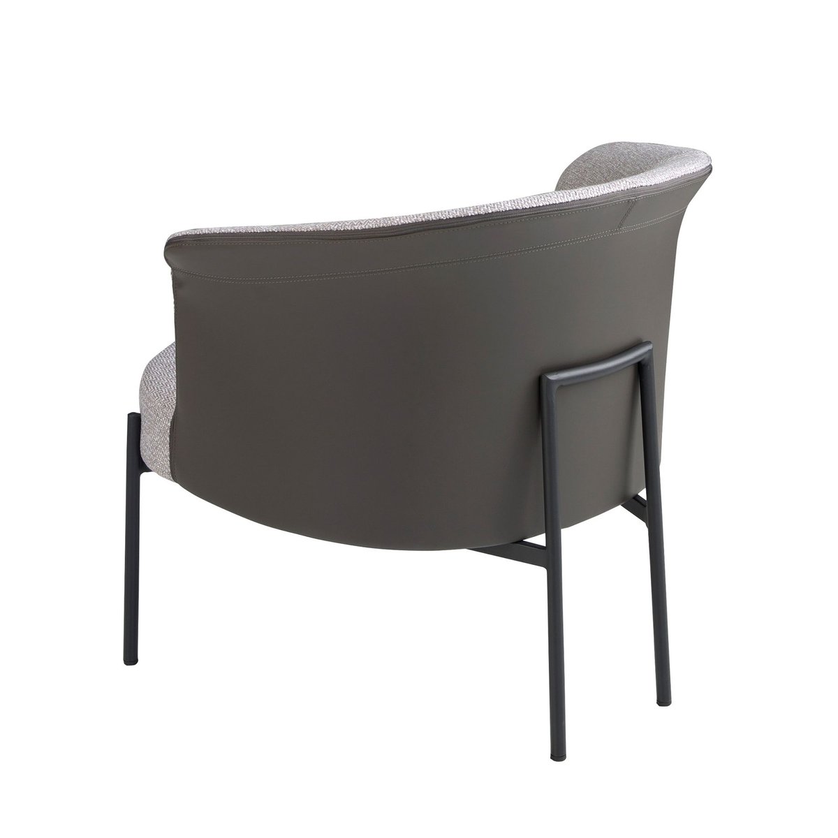 Fauteuil en tissu et similicuir gris | noir, ANGEL CERDA