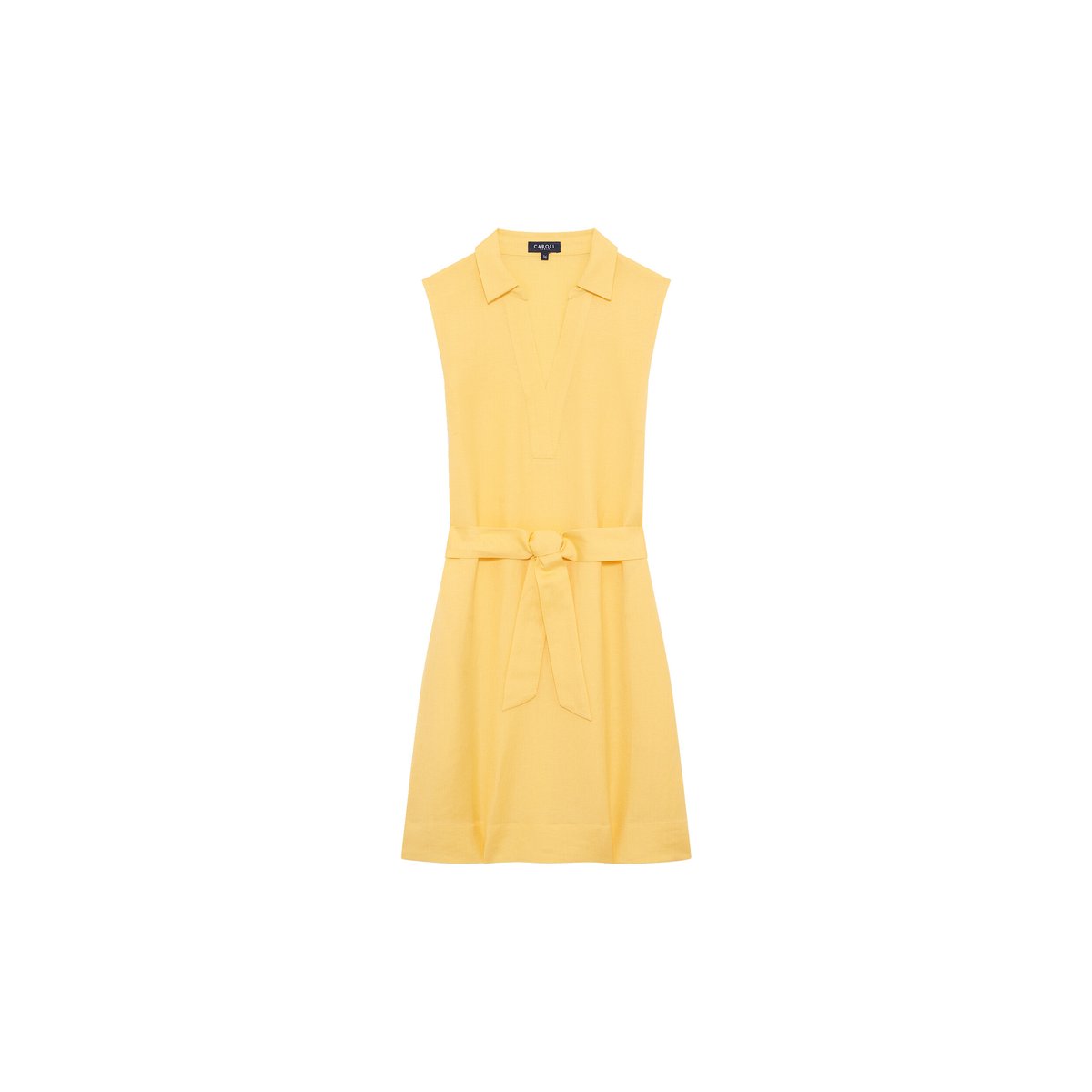 Robe droite col chemise lin ROBE RVANINO jaune, CAROLL