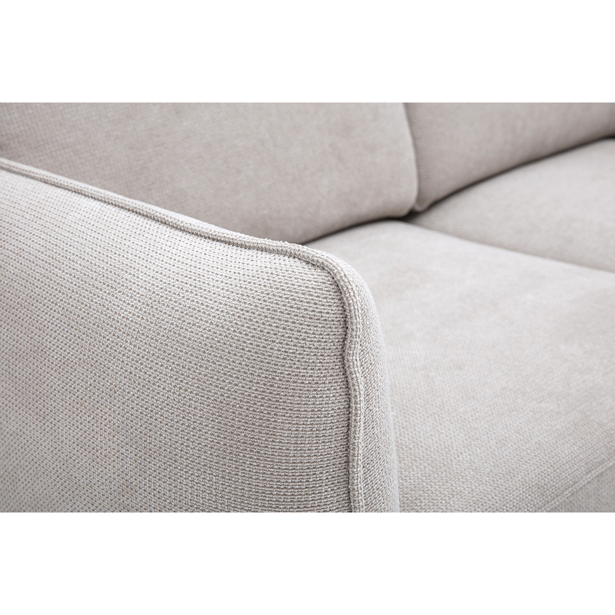 Canapé design 2 places en tissu chenille beige et métal noir TODD beige, MILIBOO