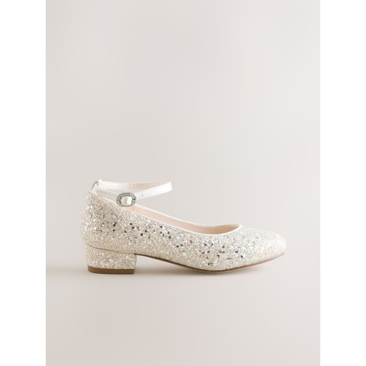 Chaussures babies à talons ivoire pailleté, NEXT